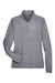UltraClub 8618W Womens Heather Cool & Dry Performance Moisture Wicking 1/4 Zip Sweatshirt Heather Charcoal Grey Flat Front