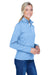 UltraClub 8618W Womens Heather Cool & Dry Performance Moisture Wicking 1/4 Zip Sweatshirt Heather Columbia Blue Model 3q