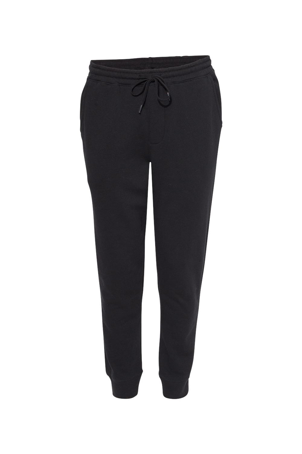 Independent Trading Company IND20PNT Mens Fleece Sweatpants w/ Pockets Black Flat Front