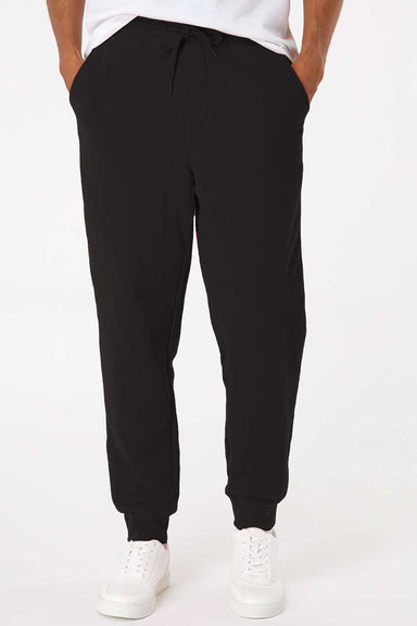 Independent Trading Company IND20PNT Mens Fleece Sweatpants w/ Pockets Black Model Front