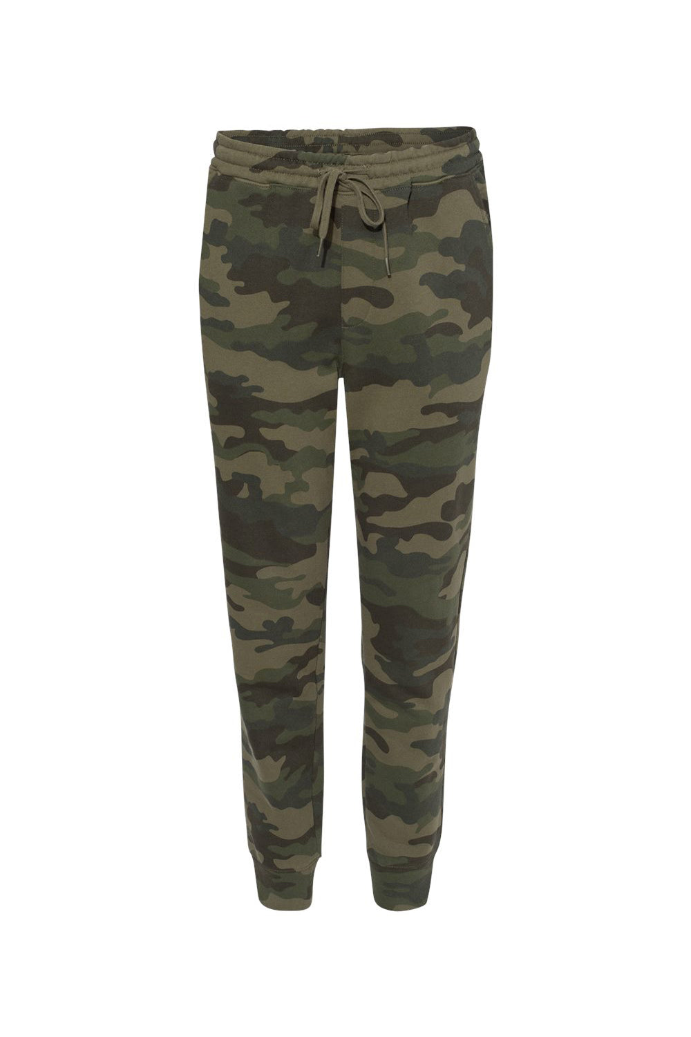 Independent Trading Company IND20PNT Mens Fleece Sweatpants w/ Pockets Forest Green Camo Flat Front