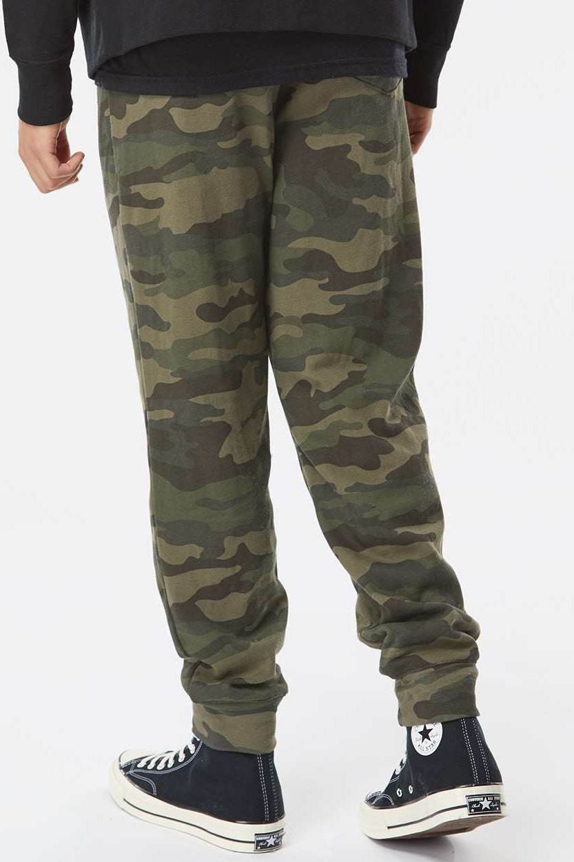 Independent Trading Company IND20PNT Mens Fleece Sweatpants w/ Pockets Forest Green Camo Model Back