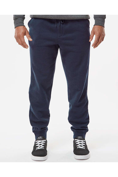 Independent Trading Co. IND20PNT Mens Fleece Sweatpants w/ Pockets Classic Navy Blue Model Front