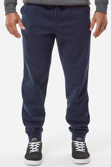 Independent Trading Company IND20PNT Mens Fleece Sweatpants w/ Pockets Classic Navy Blue Model Front