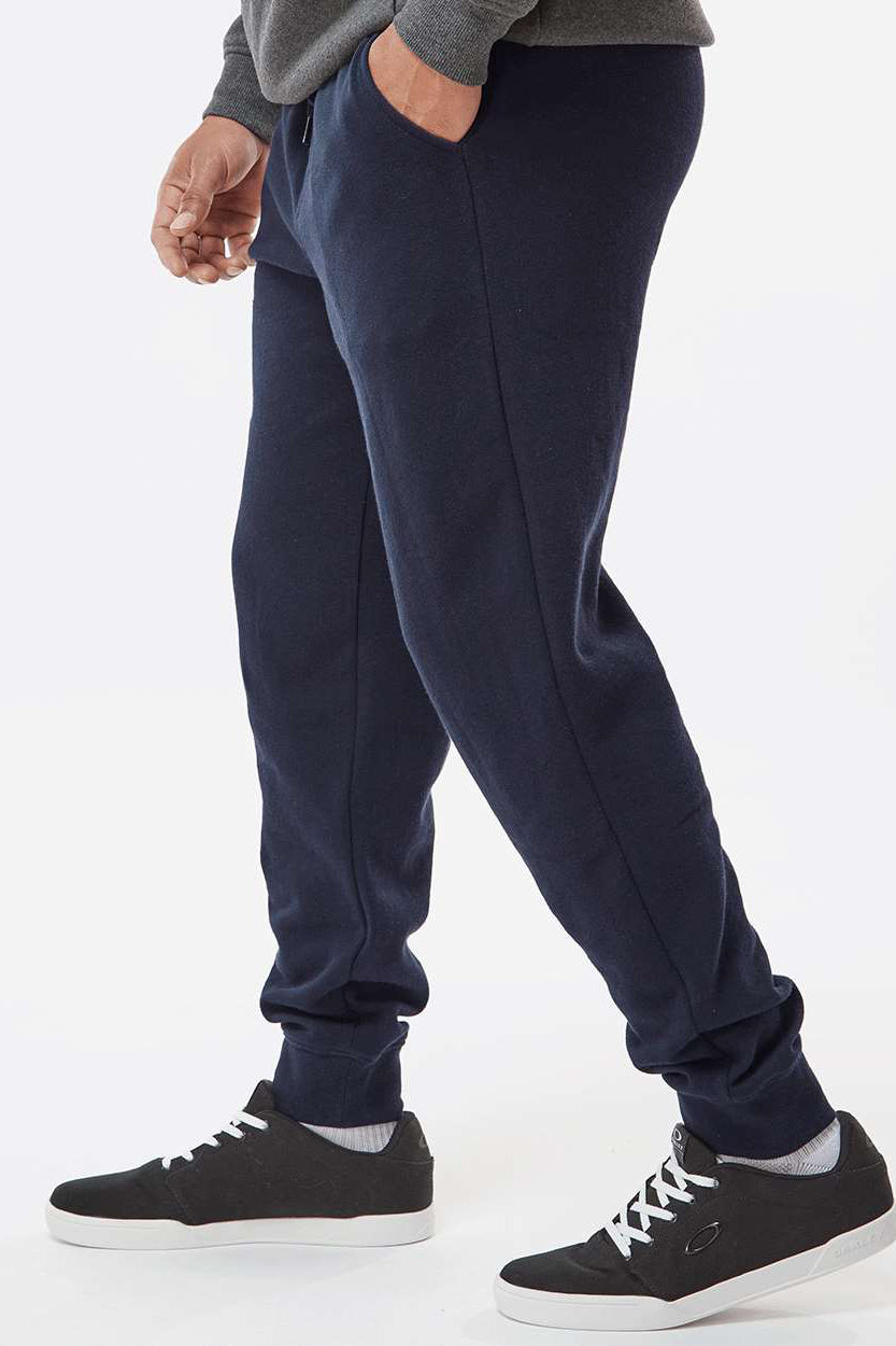 Independent Trading Company IND20PNT Mens Fleece Sweatpants w/ Pockets Classic Navy Blue Model Side