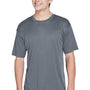 UltraClub Mens Cool & Dry Performance Moisture Wicking Short Sleeve Crewneck T-Shirt - Charcoal Grey - Closeout