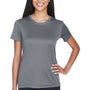 UltraClub Womens Cool & Dry Performance Moisture Wicking Short Sleeve Crewneck T-Shirt - Charcoal Grey - Closeout