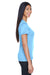 UltraClub 8620L Womens Cool & Dry Performance Moisture Wicking Short Sleeve Crewneck T-Shirt Columbia Blue Model Side