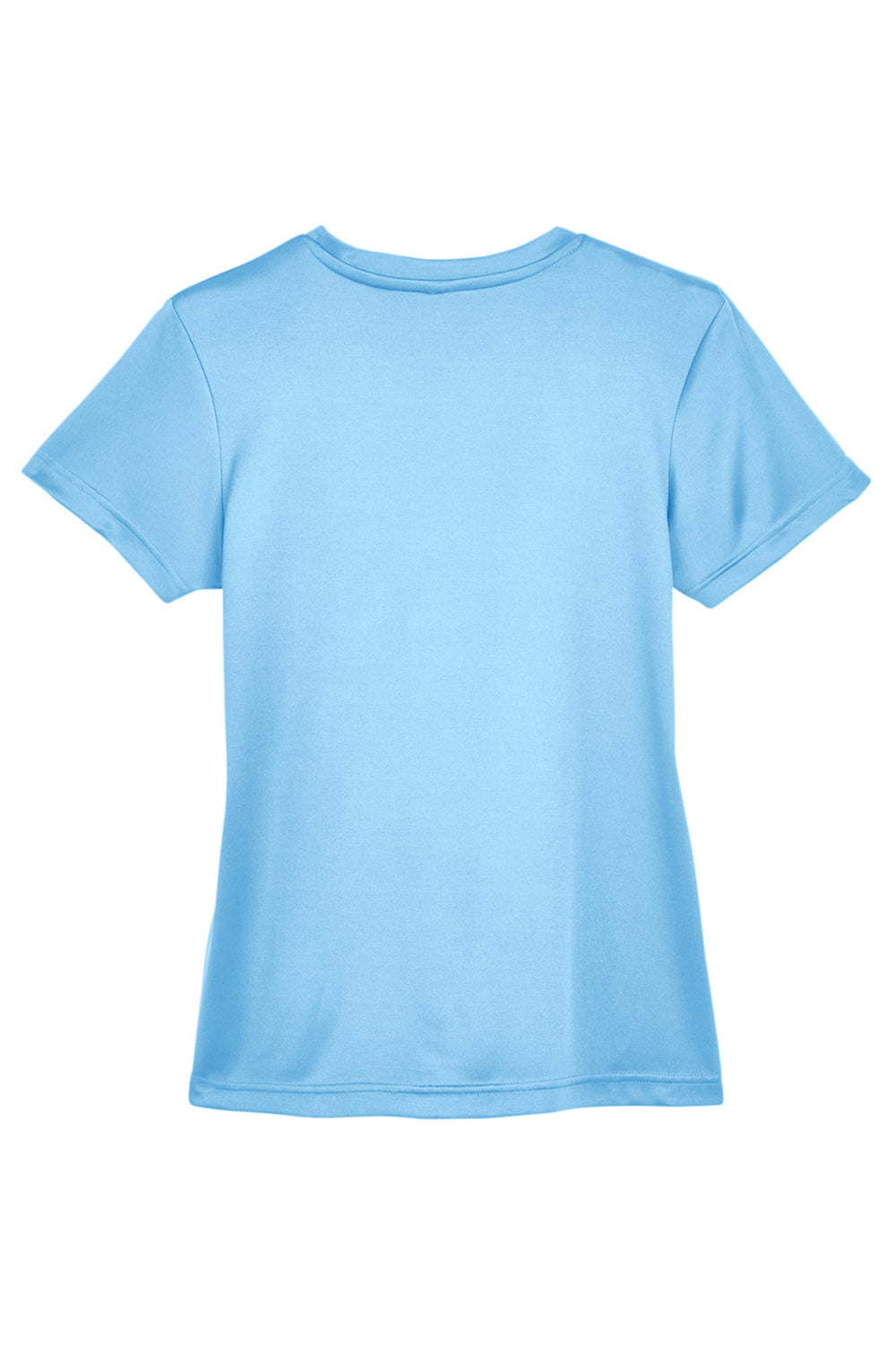 UltraClub 8620L Womens Cool & Dry Performance Moisture Wicking Short Sleeve Crewneck T-Shirt Columbia Blue Flat Back