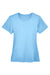 UltraClub 8620L Womens Cool & Dry Performance Moisture Wicking Short Sleeve Crewneck T-Shirt Columbia Blue Flat Front