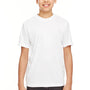 UltraClub Youth Cool & Dry Performance Moisture Wicking Short Sleeve Crewneck T-Shirt - White - Closeout