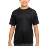 UltraClub Youth Cool & Dry Performance Moisture Wicking Short Sleeve Crewneck T-Shirt - Black - Closeout