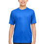 UltraClub Youth Cool & Dry Performance Moisture Wicking Short Sleeve Crewneck T-Shirt - Royal Blue - Closeout
