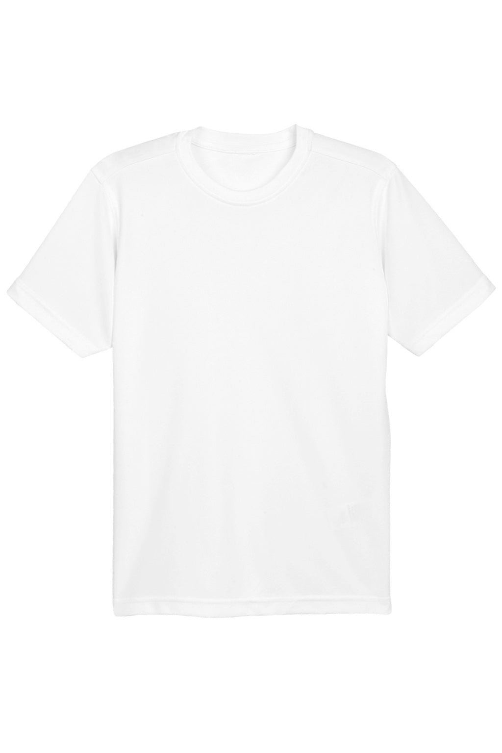 UltraClub 8620Y Youth Cool & Dry Performance Moisture Wicking Short Sleeve Crewneck T-Shirt White Flat Front