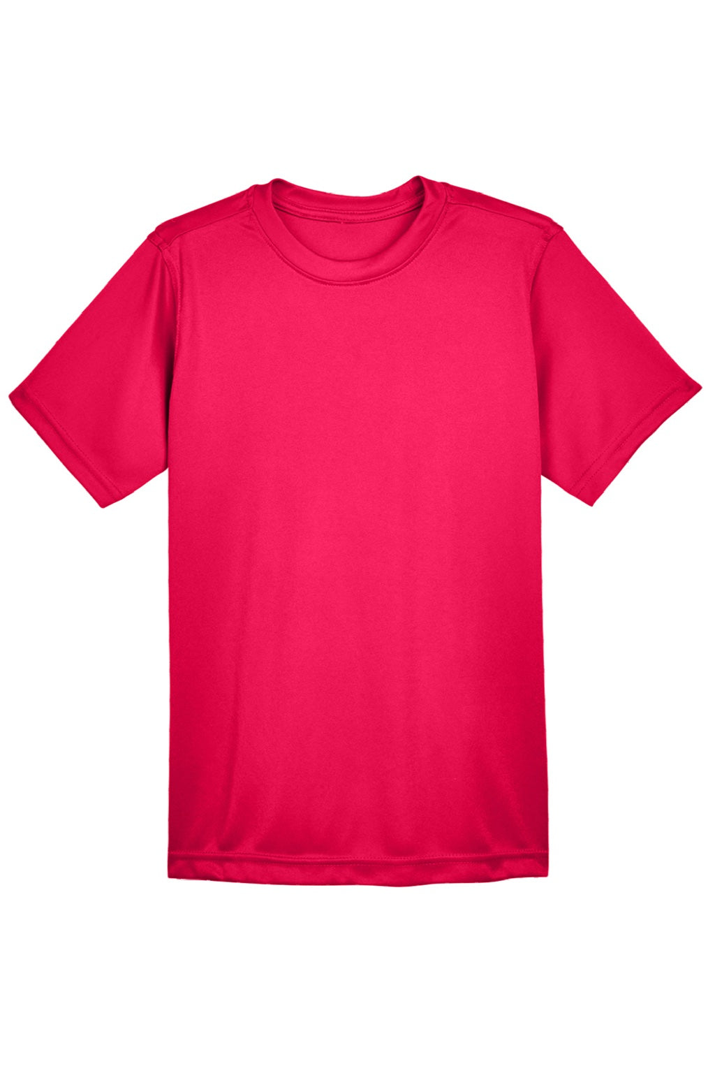 UltraClub 8620Y Youth Cool & Dry Performance Moisture Wicking Short Sleeve Crewneck T-Shirt Red Flat Front