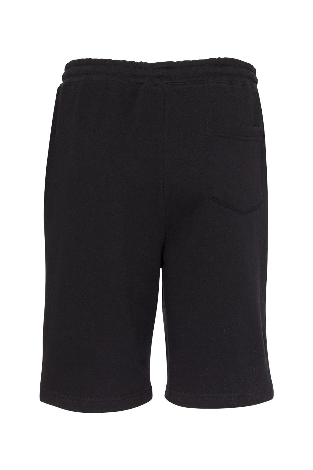 Independent Trading Company IND20SRT Mens Fleece Shorts w/ Pockets Black Flat Back