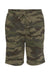 Independent Trading Co. IND20SRT Mens Fleece Shorts w/ Pockets Forest Green Camo Flat Front