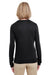 UltraClub 8622W Womens Cool & Dry Performance Moisture Wicking Long Sleeve Crewneck T-Shirt Black Model Back