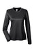 UltraClub 8622W Womens Cool & Dry Performance Moisture Wicking Long Sleeve Crewneck T-Shirt Black Flat Front