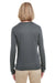UltraClub 8622W Womens Cool & Dry Performance Moisture Wicking Long Sleeve Crewneck T-Shirt Charcoal Grey Model Back