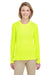 UltraClub 8622W Womens Cool & Dry Performance Moisture Wicking Long Sleeve Crewneck T-Shirt Bright Yellow Model Front
