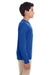 UltraClub 8622Y Youth Cool & Dry Performance Moisture Wicking Long Sleeve Crewneck T-Shirt Royal Blue Model Side
