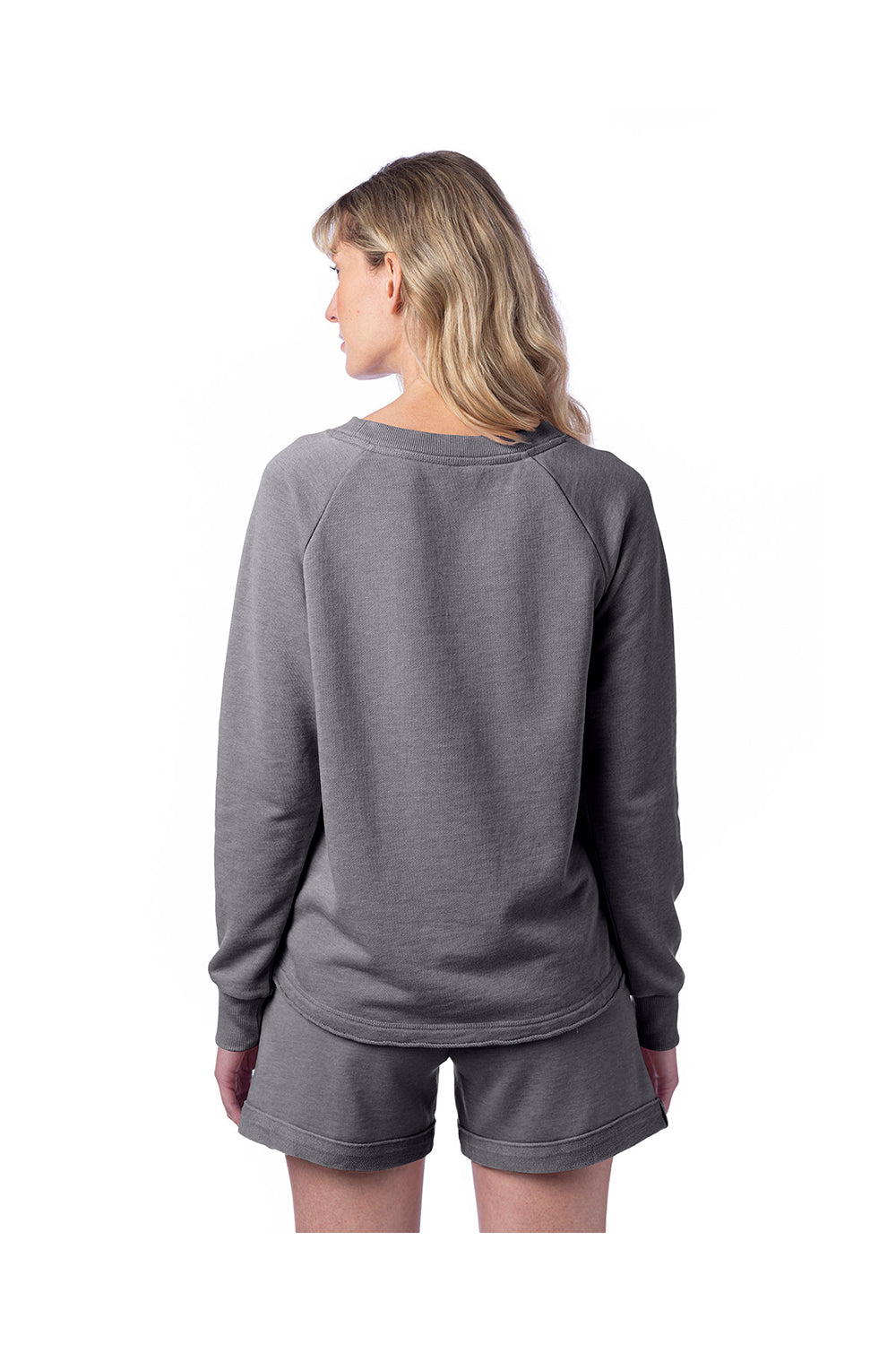 Alternative 8626NM Womens Lazy Day Crewneck Sweatshirt Nickel Grey Back