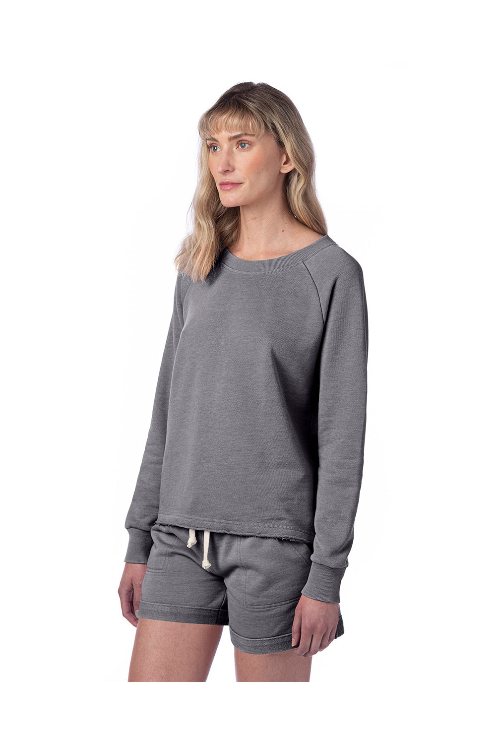 Alternative 8626NM Womens Lazy Day Crewneck Sweatshirt Nickel Grey 3Q