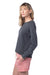 Alternative 8626NM Womens Lazy Day Crewneck Sweatshirt Washed Black Side