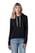 Alternative 8628 Womens Day Off Mineral Wash Hooded Sweatshirt Hoodie Black Model Front