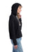 Alternative 8628 Womens Day Off Mineral Wash Hooded Sweatshirt Hoodie Black Model Side