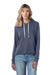 Alternative 8628 Womens Day Off Mineral Wash Hooded Sweatshirt Hoodie Dark Navy Blue Model Front