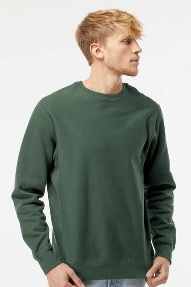 Independent Trading Company IND5000C Mens Legend Crewneck Sweatshirt Alpine Green Model Front