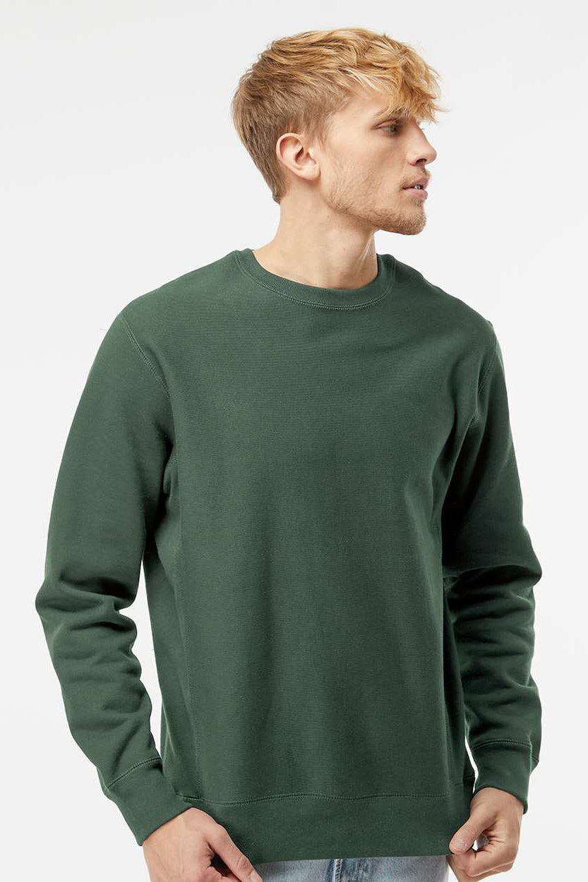 Independent Trading Company IND5000C Mens Legend Crewneck Sweatshirt Alpine Green Model Front