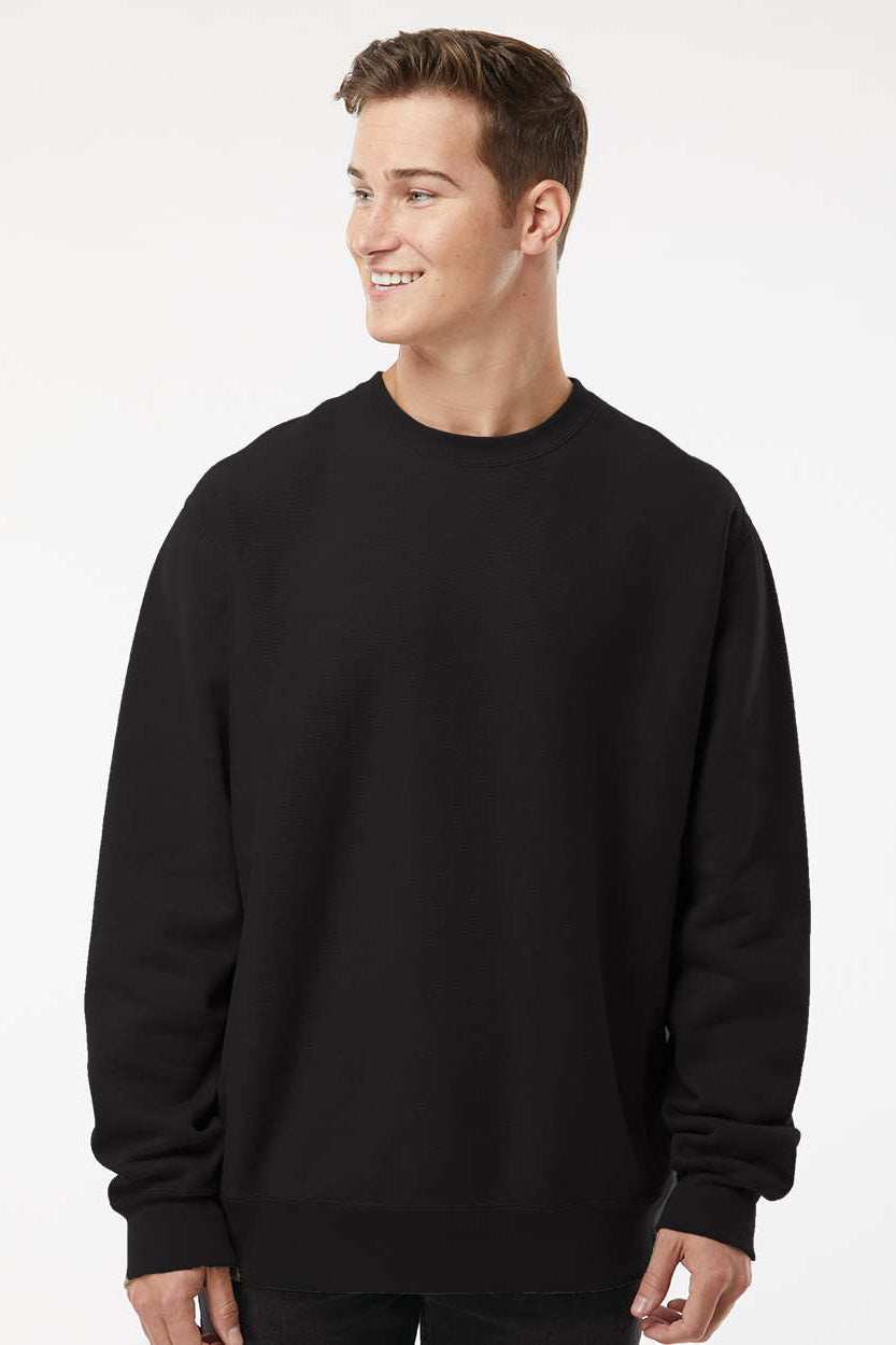 Independent Trading Company IND5000C Mens Legend Crewneck Sweatshirt Black Model Front