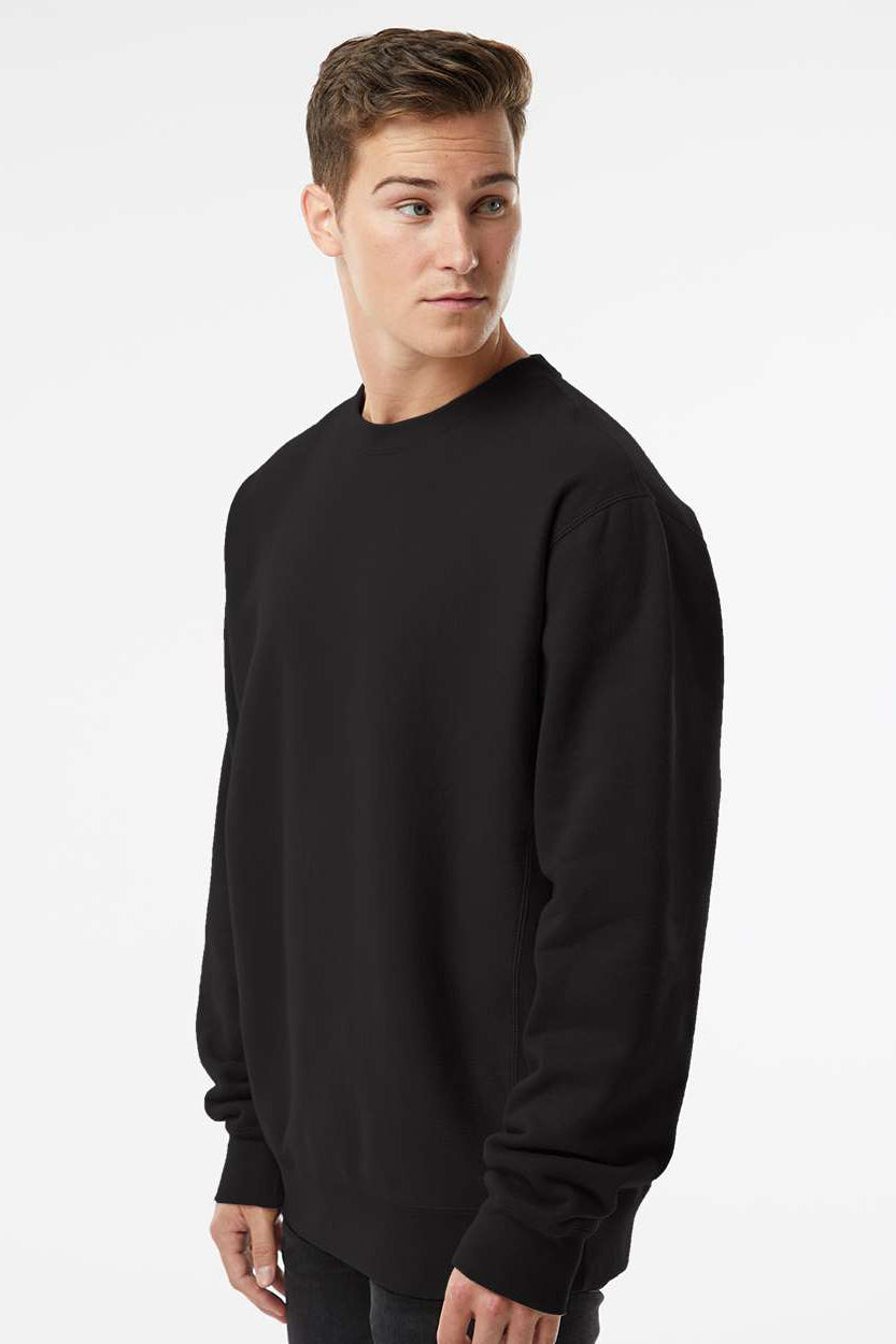 Independent Trading Company IND5000C Mens Legend Crewneck Sweatshirt Black Model Side