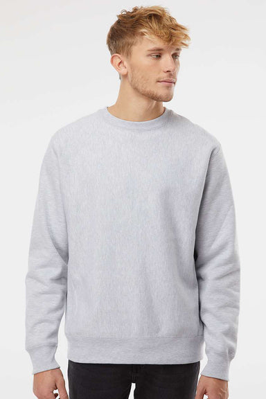 Independent Trading Company IND5000C Mens Legend Crewneck Sweatshirt Heather Grey Model Front