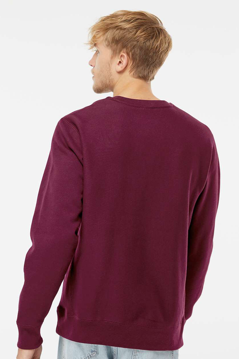 Independent Trading Company IND5000C Mens Legend Crewneck Sweatshirt Maroon Model Back
