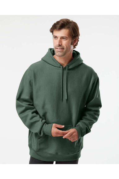Independent Trading Co. IND5000P Mens Legend Hooded Sweatshirt Hoodie Alpine Green Model Front