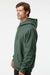 Independent Trading Company IND5000P Mens Legend Hooded Sweatshirt Hoodie w/ Pouch Pocket Alpine Green Model Side