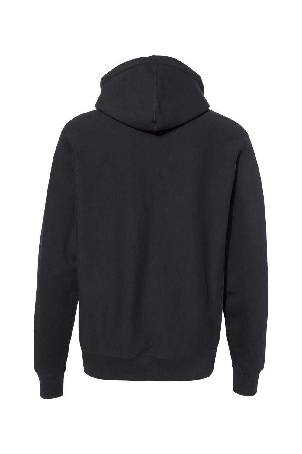Independent Trading Company IND5000P Mens Legend Hooded Sweatshirt Hoodie w/ Pouch Pocket Black Flat Back