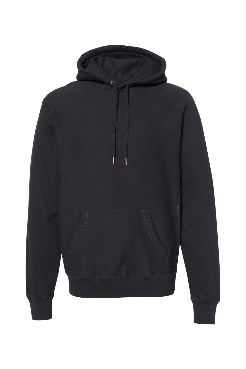 Independent Trading Company IND5000P Mens Legend Hooded Sweatshirt Hoodie w/ Pouch Pocket Black Flat Front