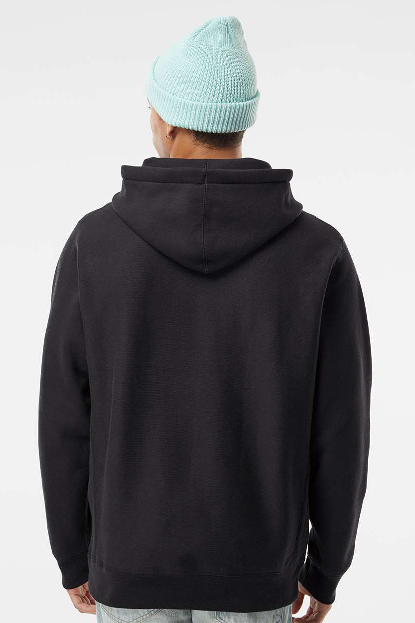 Independent Trading Company IND5000P Mens Legend Hooded Sweatshirt Hoodie w/ Pouch Pocket Black Model Back