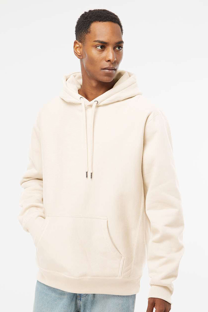 Independent Trading Company IND5000P Mens Legend Hooded Sweatshirt Hoodie w/ Pouch Pocket Bone Model Front