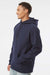 Independent Trading Company IND5000P Mens Legend Hooded Sweatshirt Hoodie w/ Pouch Pocket Classic Navy Blue Model Side