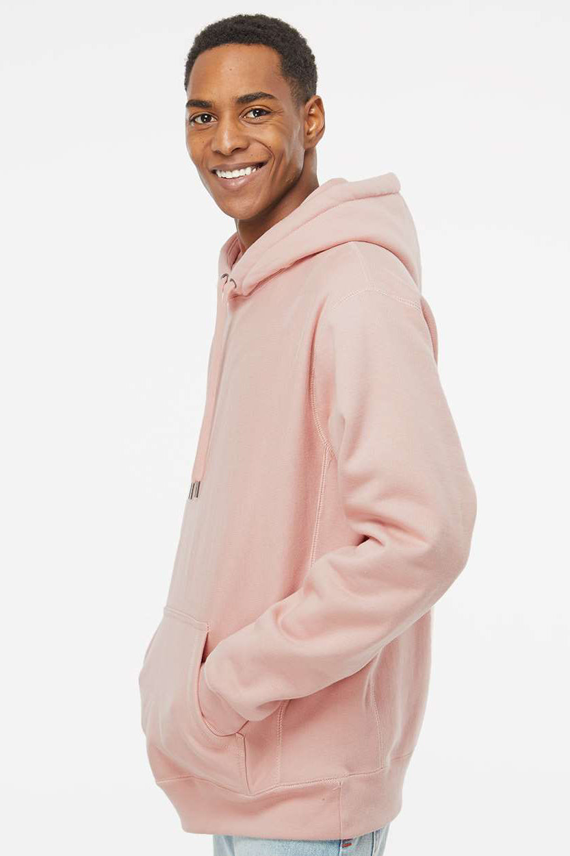 Independent Trading Company IND5000P Mens Legend Hooded Sweatshirt Hoodie w/ Pouch Pocket Dusty Pink Model Side