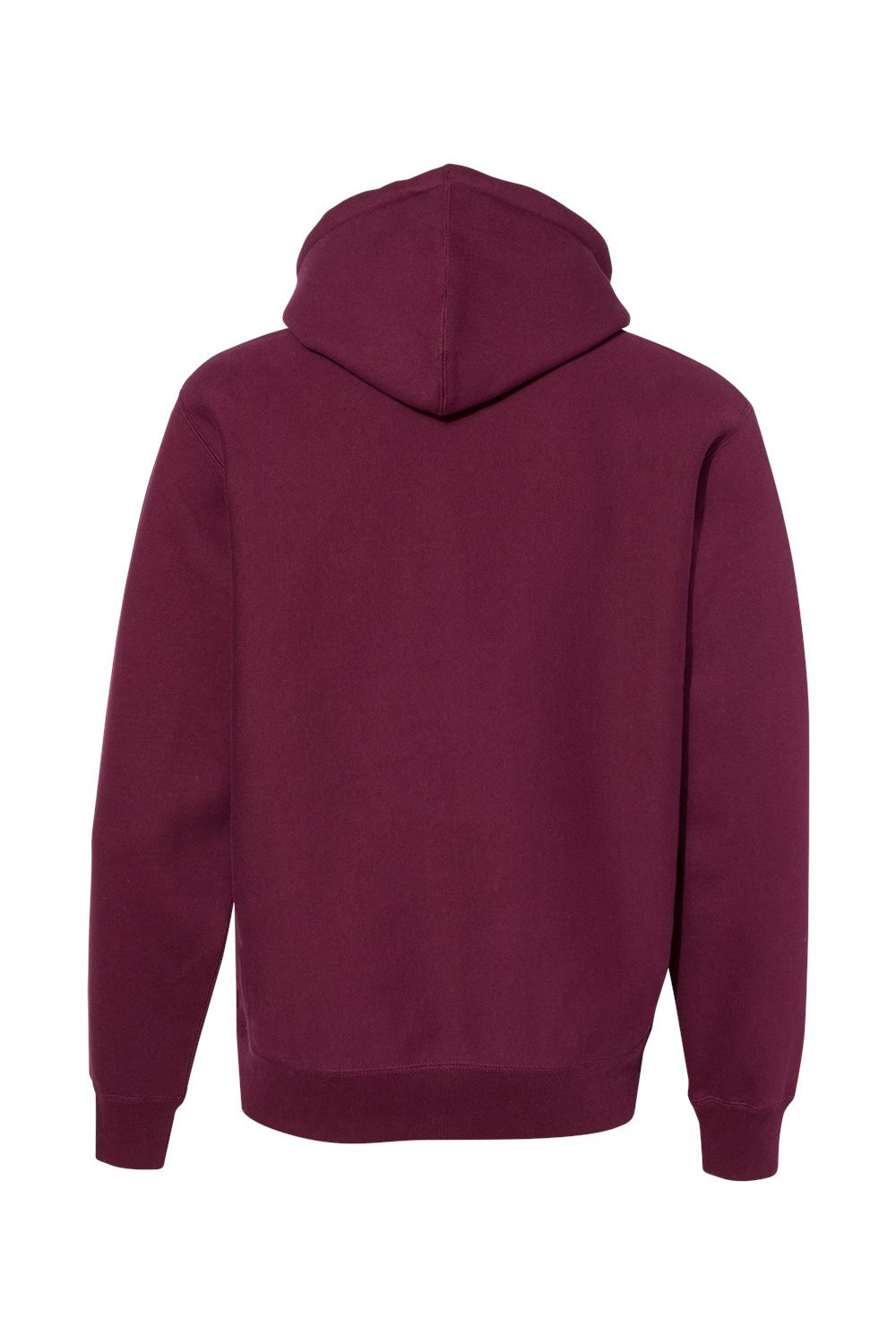 Independent Trading Company IND5000P Mens Legend Hooded Sweatshirt Hoodie w/ Pouch Pocket Maroon Flat Back