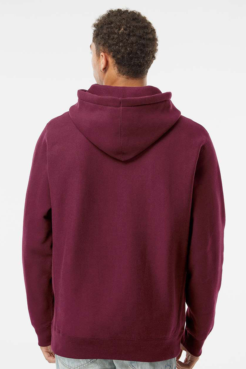 Independent Trading Company IND5000P Mens Legend Hooded Sweatshirt Hoodie w/ Pouch Pocket Maroon Model Back