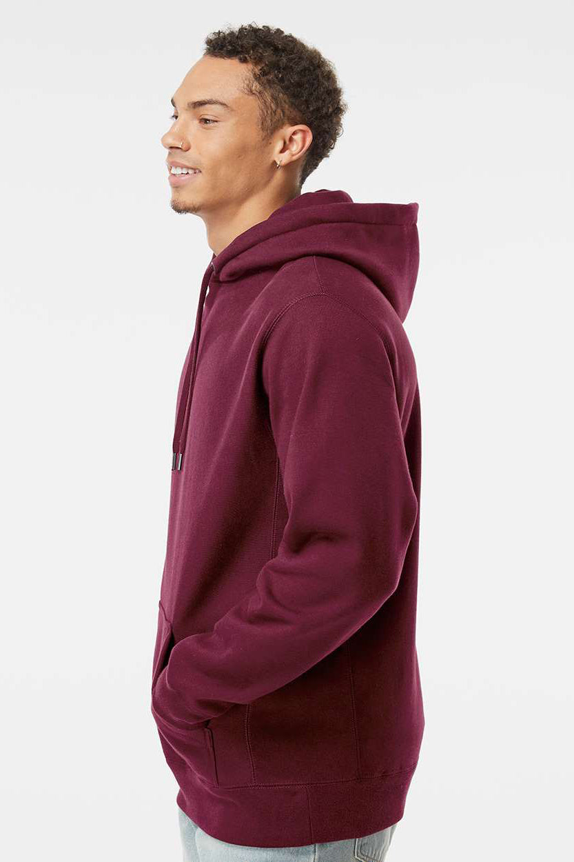 Independent Trading Company IND5000P Mens Legend Hooded Sweatshirt Hoodie w/ Pouch Pocket Maroon Model Side