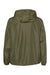 Independent Trading Co. EXP54LWP Mens 1/4 Zip Windbreaker Hooded Jacket Army Green Flat Back